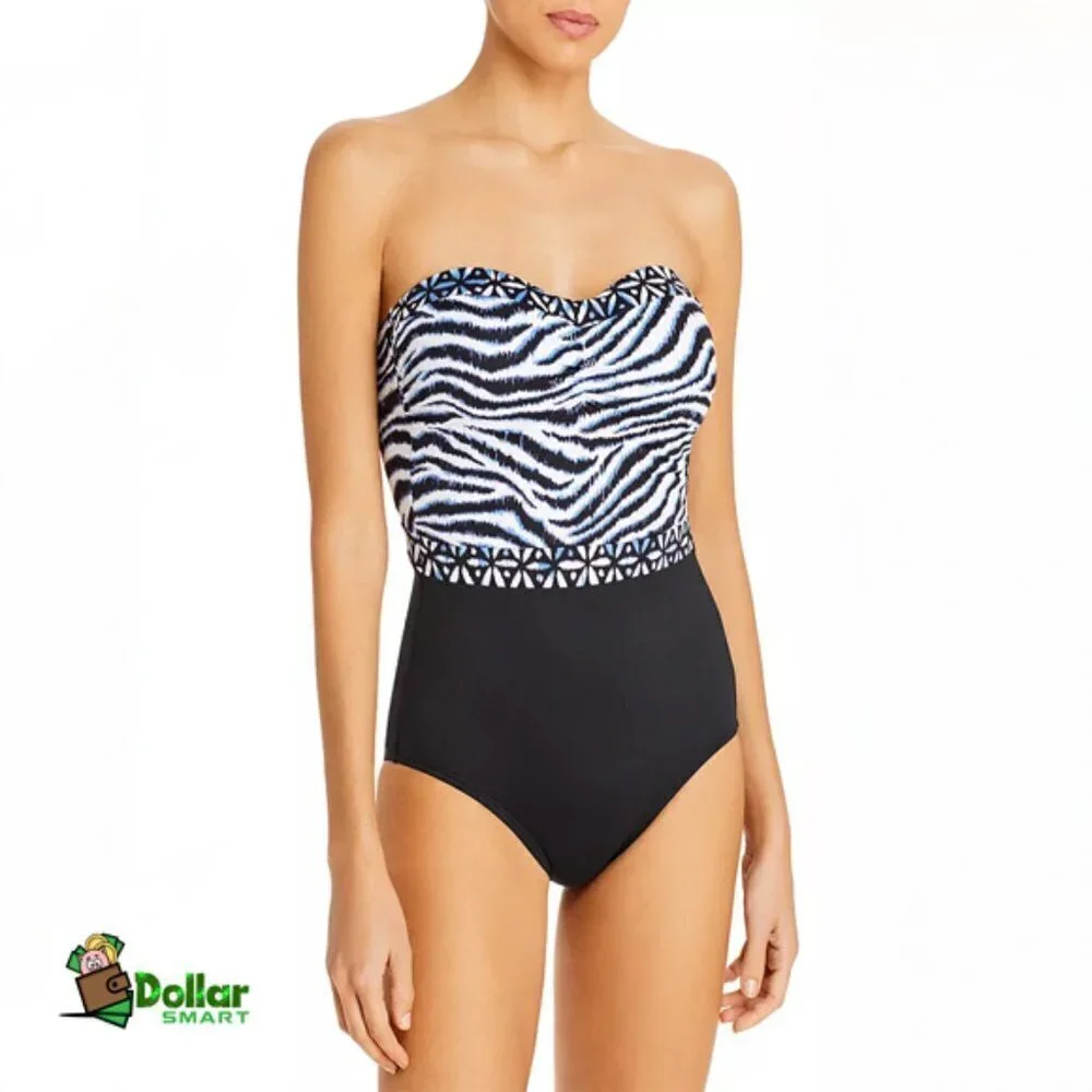Tommy Bahama Zanzibar Bandeau One Piece Swimsuit Size 4